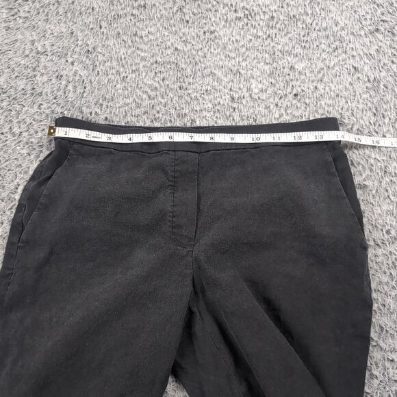 Theory Pants Womens 2 Black Linen Blend Classiccore Straight Leg Career Casual - Picture 5 of 9